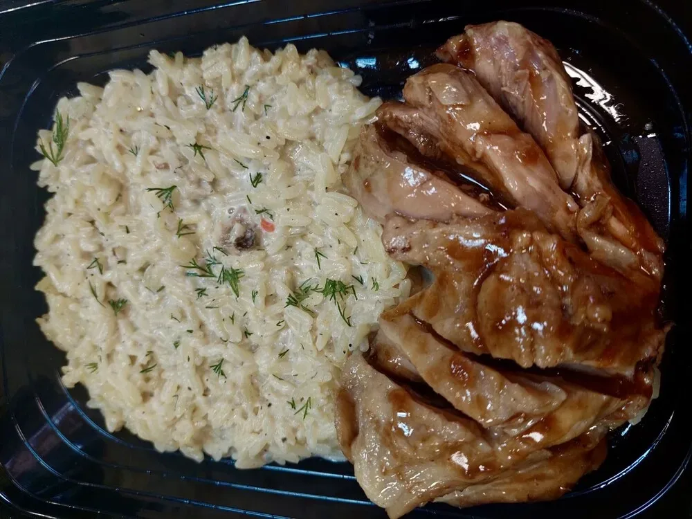 Печен Свински джолан с ароматно ризото с манатарки